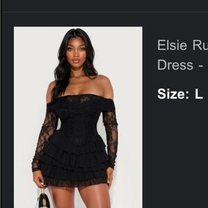 Fashion Nova Black Strapless Lace Dress